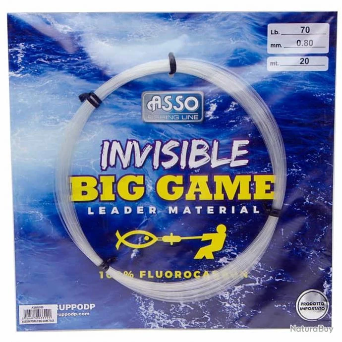 Asso Fluorocarbon Invisible Big Game 20m 70lb 1 Asso Fluorocarbon Invisible Big Game 20m 70lb