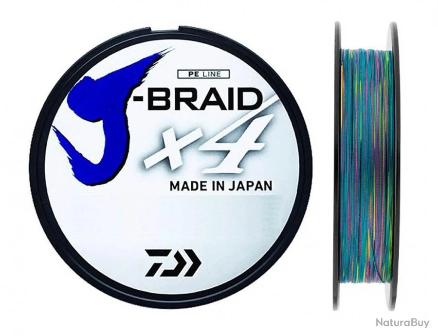 J-Braid X 4 300 M Multicolore Tresse Daiwa Ø 25/100 / # PE 3.0 / 14.4 Kg / 32 Lb 1 J-Braid X 4 300 M Multicolore Tresse Daiwa Ø 25/100 / # PE 3.0 / 14.4 Kg / 32 Lb