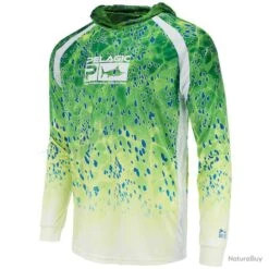 L Shirt Pelagic VaporTek Dorado Hooded Vert