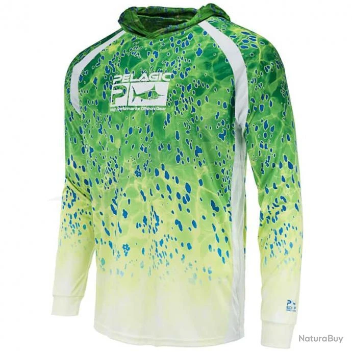L Shirt Pelagic VaporTek Dorado Hooded Vert 1 L Shirt Pelagic VaporTek Dorado Hooded Vert