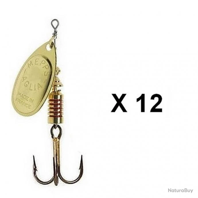 Mepps - Cuiller Mepps Aglia Toutes Couleurs Par 12 3 OR. 1 Mepps - Cuiller Mepps Aglia Toutes Couleurs Par 12 3 OR.