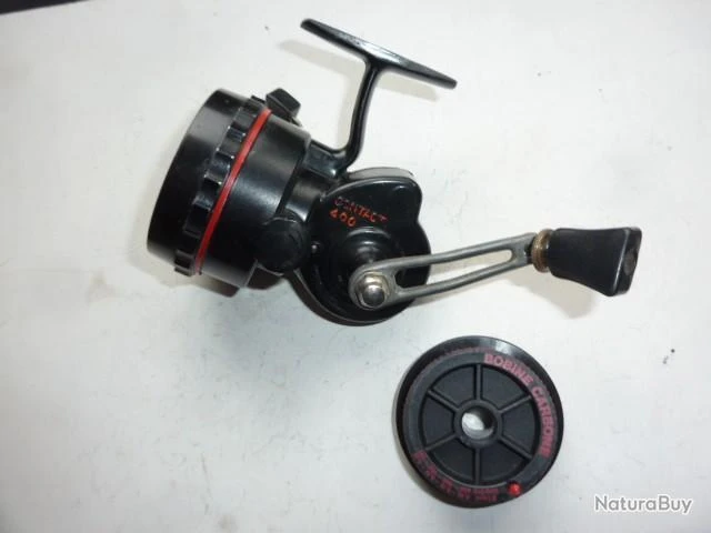Moulinet Contact 400 Noir Très Bon état Avec Deuxième Bobine Neuve 1 Moulinet Contact 400 Noir Très Bon état Avec Deuxième Bobine Neuve