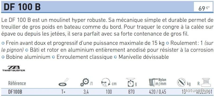 Moulinet DF 100 B Daiwa 2 Moulinet DF 100 B Daiwa – Image 2