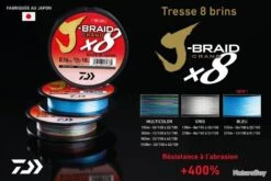 J-Braid Bleu Grand X8 270 M Tresse Daiwa 51/100 / #10 / 56 Kg / 123 Lb -Pêcheur Malin Promos Boutique 00003 J Braid Bleu Grand X8 270 M Tresse Daiwa 51 100 10 56 kg 123 lb