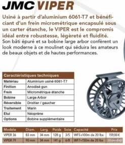 Viper 36 Soie 3/5 Moulinet Mouche JMC 5 Viper 36 Soie 3/5 Moulinet Mouche JMC -Pêcheur Malin Promos Boutique 00003 Viper 36 Soie 3 5 Moulinet Mouche JMC