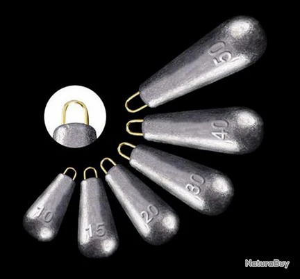 Plomb Pêche Lot De 5 Pièces 50g 2 Plomb Pêche Lot De 5 Pièces 50g – Image 2